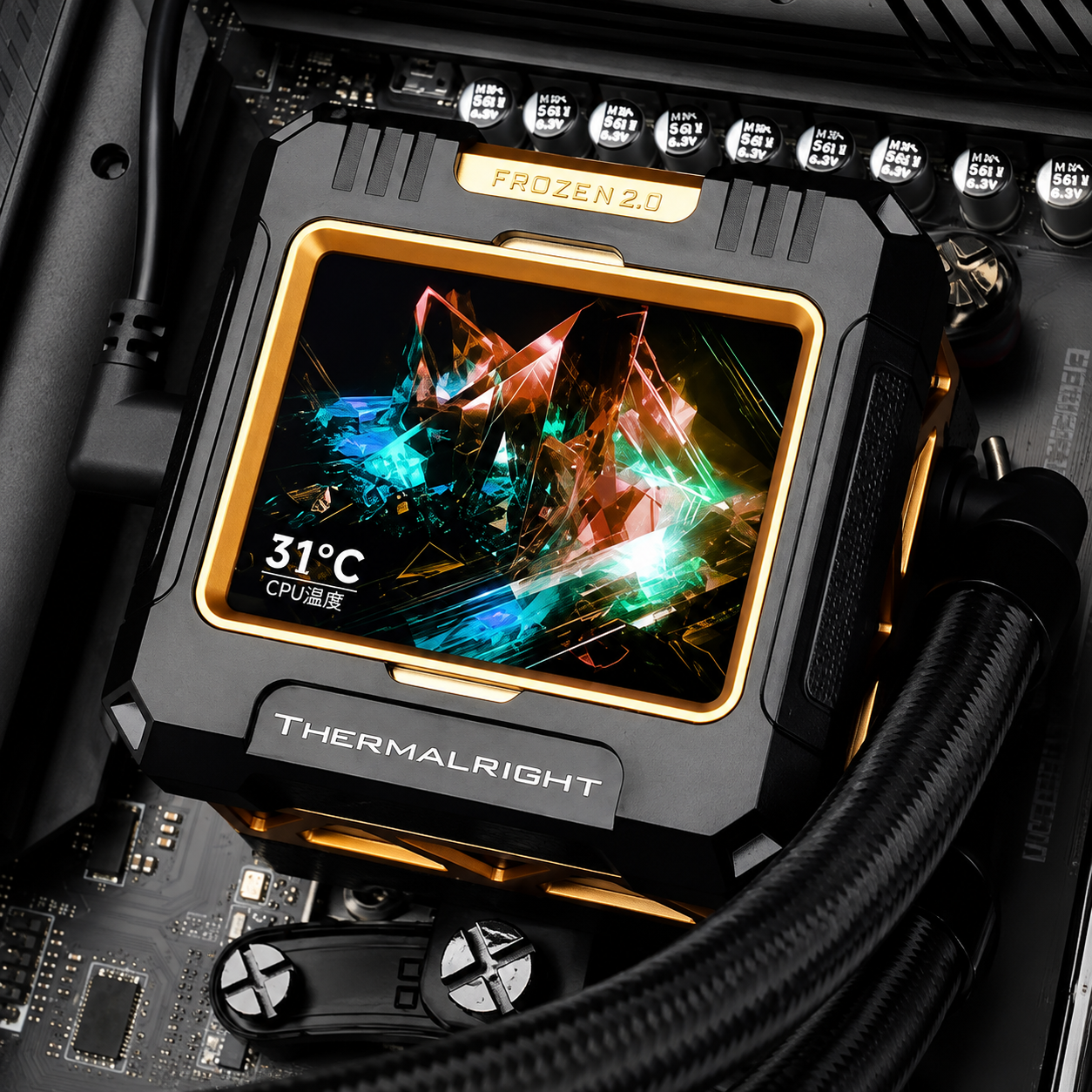 Thermalright Frozen Warframe 360 ARGB AIO Liquid CPU Cooler with LCD Display – Black